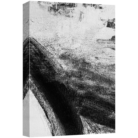 wall26 Canvas Print Wall Art Black White Ink Wave Collage Landscape Abstract Shapes Illustrations Modern Art Decorative Minimal Relax/Calm Zen for Living Room, Bedroom, Office - 16x24 inches