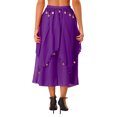 thumbnail image 2 of Kaerm Women's Bell Dance Chiffon Skirt with Coin Tribal Folk Dance Swing Dress Belly Dancewear Purple One Size, 2 of 7