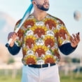 thumbnail image 5 of Lsque Cartoon Sunflowers Pattern Mens Polo Golf Shirts Funny Graphics Shorts Sleeve Button Shirts Baseball T-shirt-Medium, 5 of 7