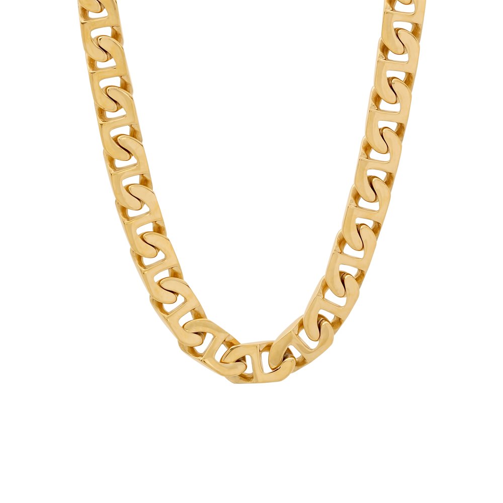 Brilliance Fine Jewelry Mens GoldTone Stainless Steel Flat Mariner