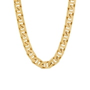 Mens Gold-Tone Stainless Steel Flat Mariner Link Chain Necklace