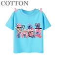 thumbnail image 5 of Camisetas de algodón para niños de moda de verano con múltiples estampados de manga corta y cuello redondo de Disney Stitch Anime, 5 of 5