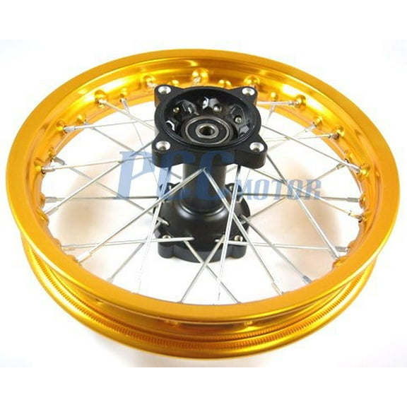 12" REAR GOLD COLOR ALUMINUM WHEEL DISC BRAKE PIT BIKE RM07Y_15MM