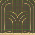 thumbnail image 2 of Ambesonne Art Deco Fabric by the Yard Upholstery, Abstract Curvy Lines 30s, 1 Yard, Chocolate and Dark Mustard, 2 of 5