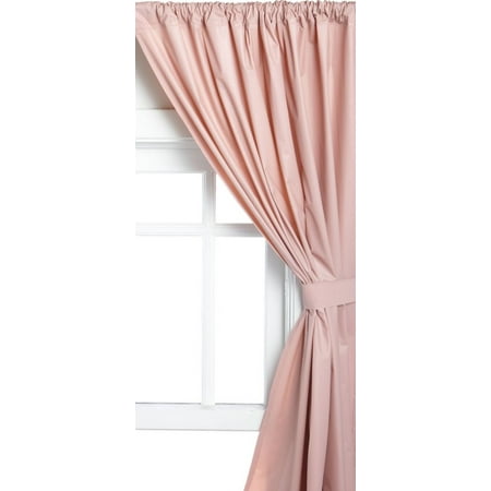 Royal Bath 5 Gauge Vinyl Window Curtains With Two Panels And Two Tie Backs In Rose, Size 36 Wide X 45