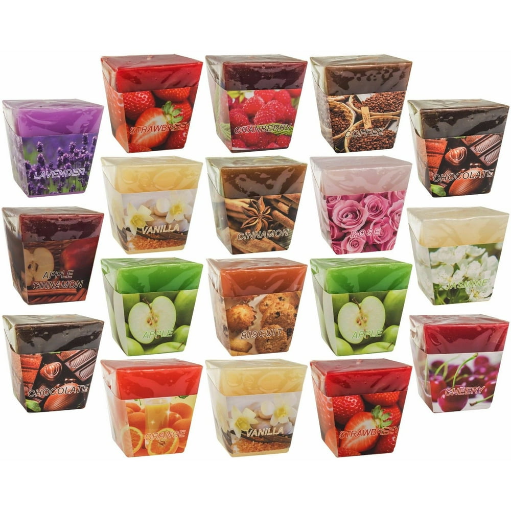 Scented Votive Candles Set of 18 Assorted Pure Scents for