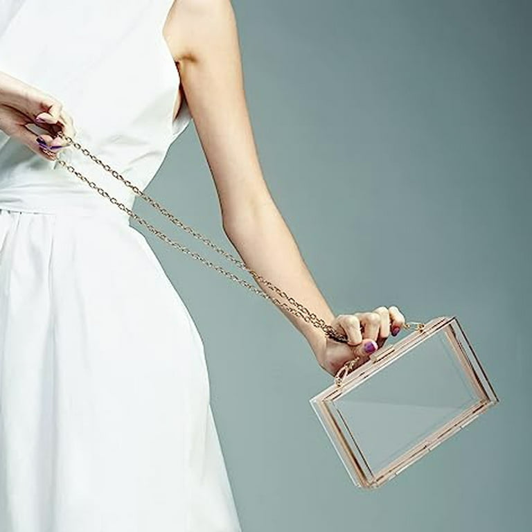Acrylic Transparent Box Clutch Bag Elegant and Versatile Evening Bag for Women Black
