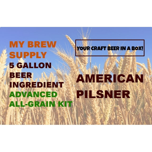 American Pilsner ALL GRAIN 5 gal Beer Home brew Ingredient Kit by My Brew Supply