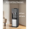 thumbnail image 2 of KFFKFF Top Loading Water Cooler Dispenser, Hot and Cold Water Dispenser for 3 or 5 Gallon Bottles, Durable Stainless Steel Design with Child Safety Lock, Suitable for Homes, Kitchens, Offices, Black, 2 of 9