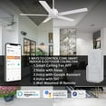 thumbnail image 3 of 60" White DC Indoor Ceiling Fan with Dimmable LED Light Kit and Remote Reverse Airflow 5-Blades, 3 of 10