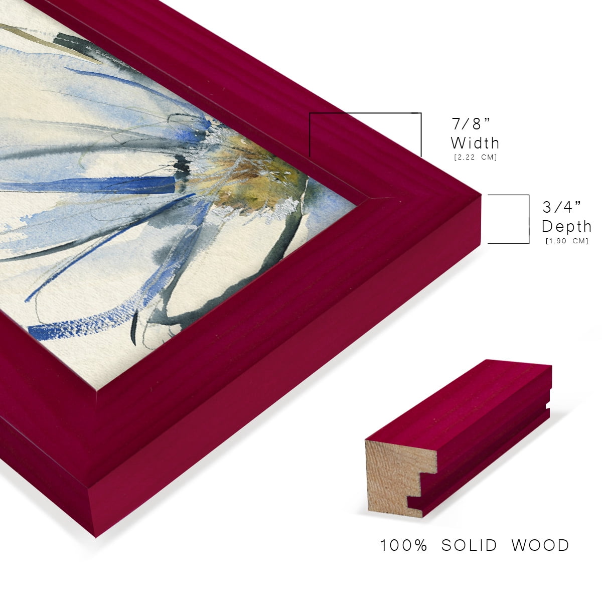 Cobalt & Paynes Petals I - Framed Print w/glass - Cherry Red