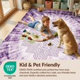 thumbnail image 4 of Design&I 9'x12' Washable Area Rug Tie Dye Interlocking Motif Marbled Gradient Contemporary Purple for Great Room, Large Living Giant Skid-Resistant, 4 of 7
