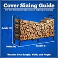 thumbnail image 4 of NEH Outdoor Firewood Log Rack Cover - 96"L x 24"W x 42"H - Sunray Protected, and Weather Resistant Storage Cover - Black, 4 of 4