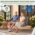 thumbnail image 5 of Poly Lumber 2-Seat Porch Swing, HIPS 4.5-Feet Bench Swing with Foldable Cup Holders,18/8 Stainless Steel Hardware, High Backrest and Deep Contoured Seat (Deep Gray, 4.5-feet), 5 of 6