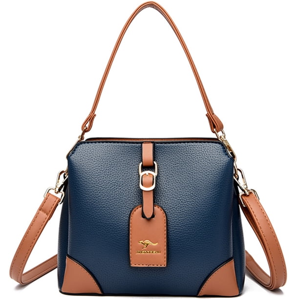 PLCPDM Bolso Bandolera De Piel Sintética Para Mujer, Multiuso, Con Cremallera, Color Liso, De Piel Sintética, White