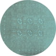 thumbnail image 1 of Ahgly Company Indoor Round Abstract Light Blue Contemporary Area Rugs, 4' Round, 1 of 4