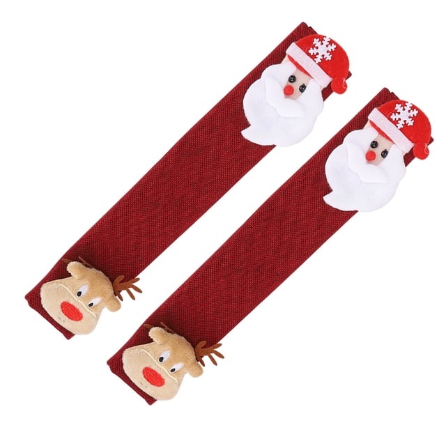 Couvercle de Poignée de Four Couvercle de Poignée de Porte de Réfrigérateur Motif de Noël pour Garder les Appareils de Cuisine Propres