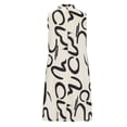 thumbnail image 4 of Sakmal Womens Dresses Pleated Graphic Comfort Fit Sleeveless Beige Mid-Length Shift Dress, 4 of 4