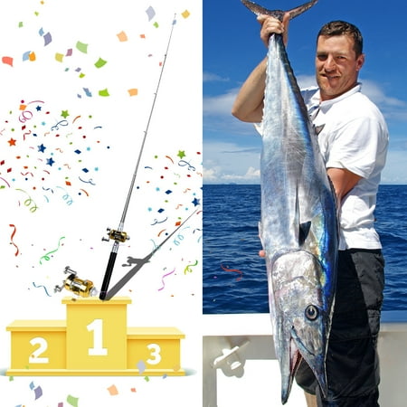 Gold Telescopic Pole - ZEDWELL Portable Fishing Rod Pole and Reel Combo Set - Telescopic Pocket Fishing Pen Rod Pole