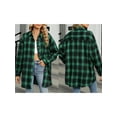 thumbnail image 2 of Pudcoco Chemise Décontractée pour Femmes Printemps Automne Manches Longues Col à Revers Boutonnée Imprimé à Carreaux, 2 of 9