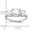 thumbnail image 5 of Sterling Silver Rhodium-Plated Iridescent Cz 3-Stone Ringsize 6 (Width 1.4 To 2.6) - Jbsp, 5 of 5