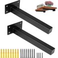 thumbnail image 1 of 2 Pcs Floating Shelf Brackets Indrial Shelves For Diy Com Shelves 8" / 20cm Ings (), 1 of 2