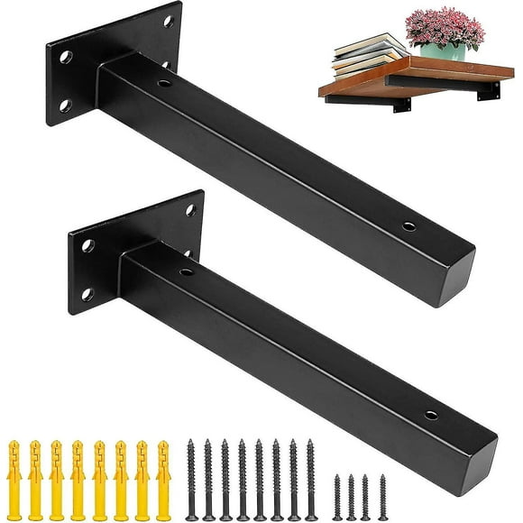 2 Pcs Floating Shelf Brackets Indrial Shelves For Diy Com Shelves 8" / 20cm Ings ()
