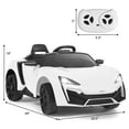 thumbnail image 3 of Costway 12V Kids Ride On Car 2.4G RC Electric Vehicle w/ Lights MP3 Openable Doors White, 3 of 8