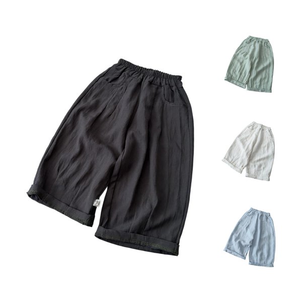 PMVFHDE Soft Lightweight Summer Pants For Girls Casual Trousers Toddler Kids Baby Long Everyday Wear Dark Gray,8-9 Years