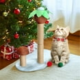 thumbnail image 4 of 27.5in Coconut Palm Tree Cat Scratching Post, Cute Cat Scratcher with Natural Sisal Posts & Dangling Balls for Indoor Cats, 4 of 11
