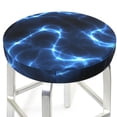 thumbnail image 3 of Kll Blue Lightning Round Bar Chair Cushion Cover 12 Inch,Bar Stool Protector With Elastic, Soft Washable, 3 of 7