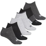 Fila Women's 6-Pack Color Block Stripe Half Cushion No Show Socks Black Multi