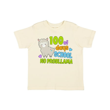 

Inktastic 100 Days of School No Probllama with Llama Gift Toddler Boy or Toddler Girl T-Shirt