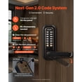 thumbnail image 4 of VEVOR Mechanical Keyless Entry Door Lock, 2.0 Code Upgrade, 4-7 Digits Code, Double-Sided Push Button Combination Keypad Door Lock with Handle, Auto Locking, for Indoor or Outdoor, Oil-Rubbed Bronze, 4 of 9
