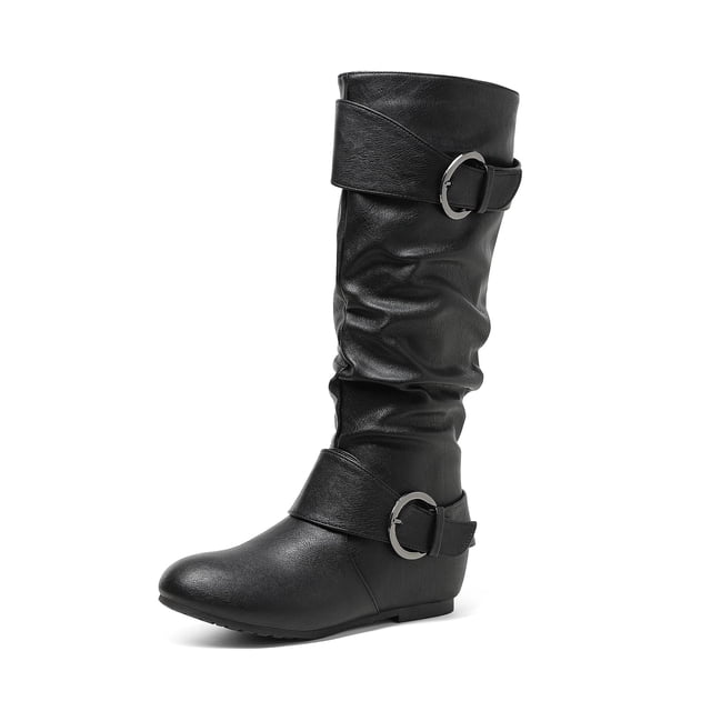 Botas Altas hasta la Rodilla para Mujer DREAM PAIRS Negras Talla 9 con Forro de Piel Sintética