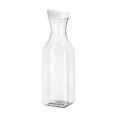 thumbnail image 2 of Darzheoy Plastic Carafe with Lid, Large Capacity Square Base - Clear Pitcher with Flip Top Lid, Easy-Pour Spout Juice Containers with Lids, 50 oz, 2 of 6