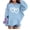 Sky Blue, variant on CPNG Girls Hoodies Tops Double Heart Print Long Sleeve Hooded Sweatshirts with Front Pocket Kids Loose Fit Daily Pullover Sweatshirt