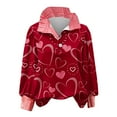 thumbnail image 4 of Womens Top Heart Blouses for Women Valentine Long Sleeve Button Up Dressy Lapel Collared Shirts Cute Outfits, 4 of 4