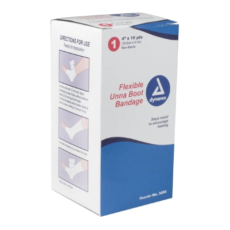 Unna Boot Bandage 4 Inch X 10 Yard Zinc Oxide Paste NonSterile Pack of 5 by Dynarex