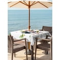thumbnail image 3 of Outdoor Tablecloth with Umbrella Hole for Patio/Picnic/Party/Camping, Spring Pig Waterproof Table Cloth Square Cover Washable, Butterfly Botanical Floral Summer (60"x 60"), 3 of 8