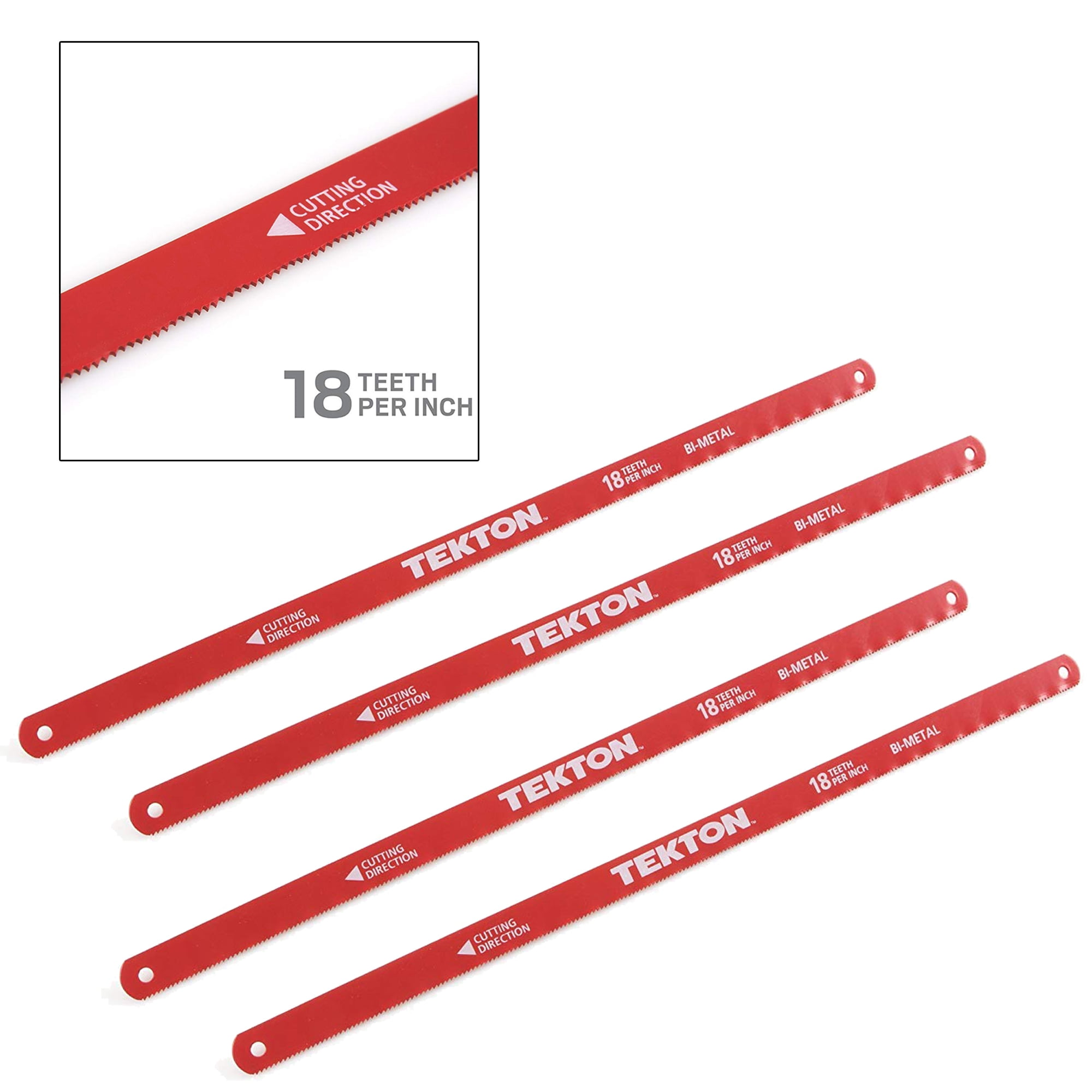 4 Piece 12 Hacksaw Blades Bi Metal 18 Teeth Per Inch Rebar Pipe Tekton 6832 Walmart Com Walmart Com