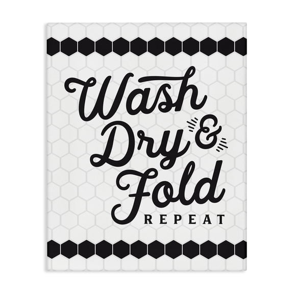 Stupell Industries Geometric Laundry Phrase Typography Painting Gallery Wrapped Canvas Art Print Wall Art, 16 x 20