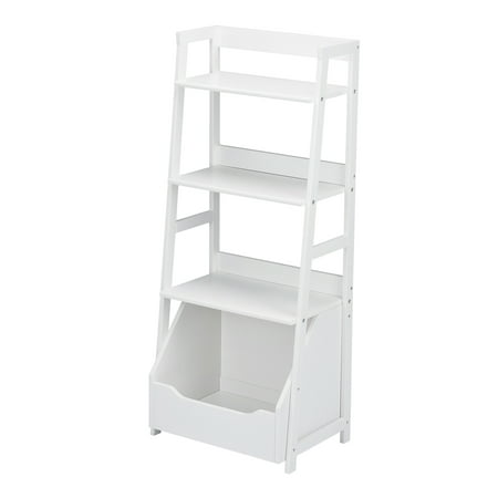 Your Zone Ladder Bookcase With Storage Bin Walmart Com Walmart Com