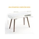 thumbnail image 3 of Moderno simple oficina en casa escritorio: mid-century moderno computer writing escritorio con cajón, solid wood legs, y abiertos almacenamiento cubby - small vanity mesa para dormitorio, 3 of 5