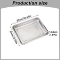 thumbnail image 4 of 1 Pc Stainless Steel Serving Platter, Rectangle Metal Plates, Decorative Organizer Trays for BBQ, Dining, Party, Buffet, Appetizer Serving, 10.63x3.93x0.79 Inch, 4 of 9