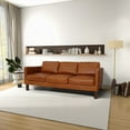 thumbnail image 2 of Modern Minimalist Waxy Cognac Leather 220cm Sofa, 2 of 5