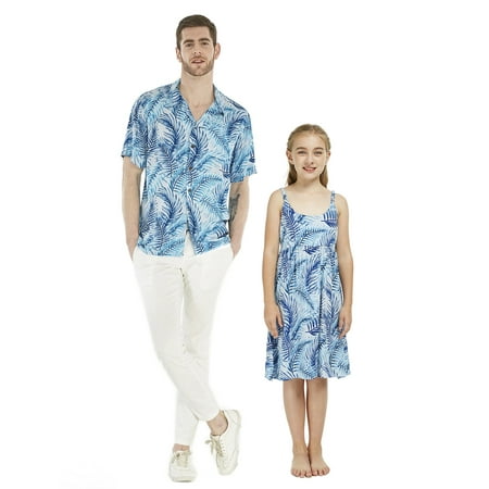 

Matching Father Daughter Hawaiian Luau Dance Shirt Dress Various Patterns