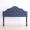 thumbnail image 1 of Hodedah King Size Upholstered Tufted Rounded Headboard in Blue, 1 of 7