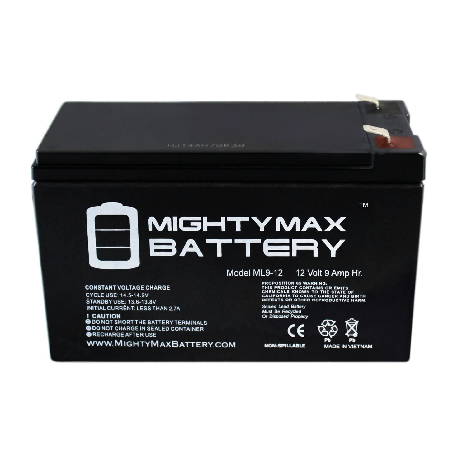 12V 9Ah SLA Battery Replaces Leoch DJW12-9.0 T2, DJW 12-9.0 T2 -4Pack