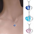 thumbnail image 1 of TidBay Collier Femme Faux Cristal Forme Cœur Brillant Pendentif Portable pour Cadeau, 1 of 8